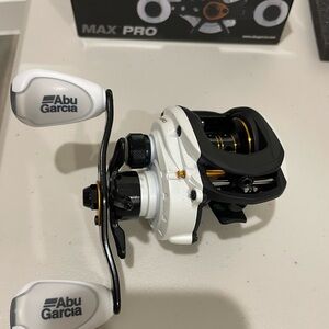 Abu Garcia White & Black Baitcasting Reel